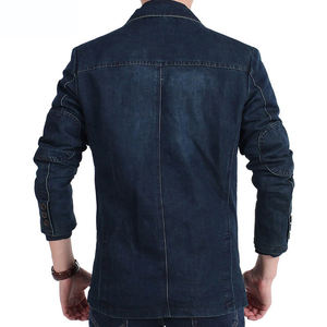 Chaquetas Bomber Casuales para Hombre, Cortavientos de Estilo Urbano, Chaquetas Vaqueras de Mezclilla Sólida para Hombre, Chaqueta de Mezclilla de Algodón Estilo Vaquero para Hombre - Product Image 6
