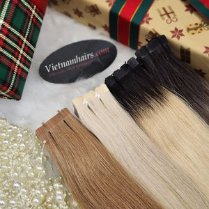 Extensiones de cinta de queratina Real 100%, la mejor calidad, estilos de rizos de ondas de cutícula completa, paquete humano vietnamita crudo, Vietnam, listo para exportación - Product Image 1