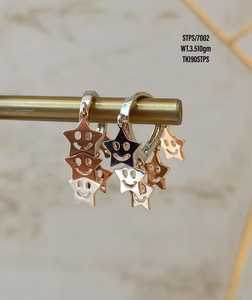 925 <b>silver</b> rose gold plated Minimalist <b>Earrings</b> For Women Girls Wholesale Factory Huggie <b>Earring</b> charm Jewelry - Product Image 2