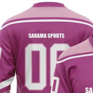Camiseta de hockey sobre hielo con nombre de equipo personalizable Diseño liso popular Ropa de hockey sobre hielo personalizada Transpirable Impreso personalizado - Product Image 6