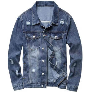 Veste en jean pour homme, coupe classique slim, manches longues, style urbain tendance, veste en jean pour homme, coupe slim, manches longues, élégante, à porter au quotidien - Product Image 1
