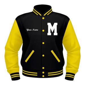 Blouson universitaire en laine pour homme, style Letterman, coupe droite, col montant, coupe-vent, décontracté, streetwear, service OEM - Product Image 2