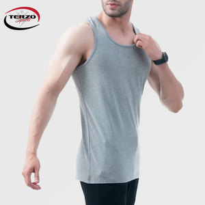 Camiseta de entrenamiento informal para hombre, camiseta sin mangas transpirable de secado rápido, camiseta atlética de talla grande hecha de poliéster y LICRA OEM - Product Image 4
