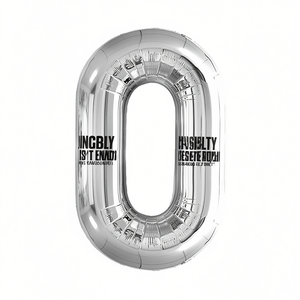 Party Love <b>Balloon</b> Numero <b>Silver</b> N0 45cm 12 Pcs Bag - Product Image 2