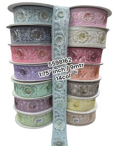 Custom Multicolor Water-Soluble Embroidered Lace Borders for Wedding Apparel Design-for Sarees Lehengas Dupattas DIY Projects - Product Image 5