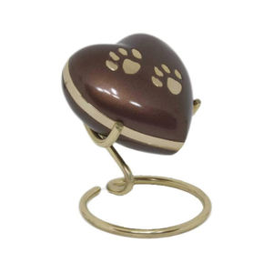 Urne de crémation en laiton en métal en forme de coeur en aluminium design créatif Urne d'amour pour animaux de compagnie de haute qualité en métal laiton personnalisé - Product Image 1