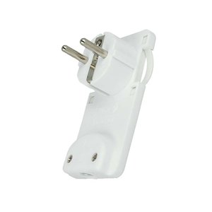 Spina Schuko piatta salvaspazio bianco 16A 250V presa cavo 90 gradi-forniture elettriche/spine, Multi-prese e prolunga - Product Image 1