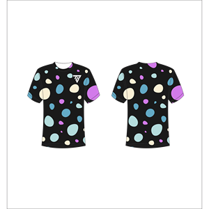 Camiseta de Manga Corta para Hombre, Negra con Diseño de Puntos, Impresión por Sublimación, Ropa Casual, Trackstar OEM, Marca Privada TSI-G05-P0665 - Product Image 1