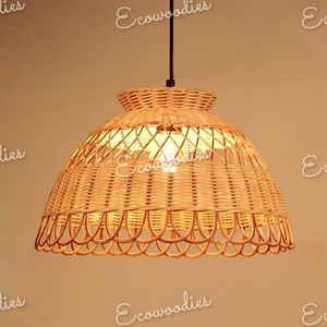 Lustre en rotin de bambou fait à la main Design moderne Lampe suspendue pour restaurant, hôtel et maison-pour salon et chambre à coucher - Product Image 6