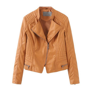 2025แจ็กเก็ตหนังสำหรับผู้หญิงปกเสื้อแบบนิ่มกันน้ำสำหรับฤดูหนาวปรับแต่งสีได้ไซส์ใหญ่พิเศษ - Product Image 2