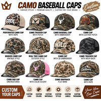 Casquette de baseball camouflage 5 panneaux personnalisée de haute qualité, imperméable, avec trous découpés au laser, corde et broderie 3D, Gorras Casquette Sport Golf OEM ODM