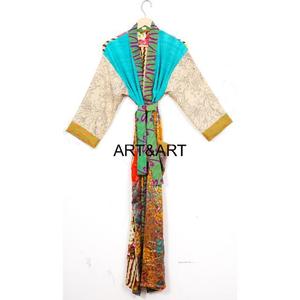 ชุดคลุมท้องผ้าไหมสำหรับผู้หญิงชุดกิโมโนยาวเต็มตัวเซ็กซี่พร้อมเข็มขัดชุดกิโมโนผ้าไหมอินเดียแบบดั้งเดิม - Product Image 2