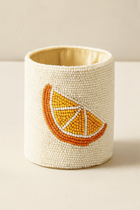 Cream Base with <b>White</b> & Black Decorative Item Handmade Beaded Sheep <b>Pen</b> Holder Cute Desk Organizer with Pearl & Bead Embroidery - Product Image 5