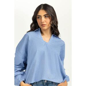 Camisas Casuales de Popelina para Mujer, Diseño Geométrico Simple a Cuadros, Logotipo Bordado, Decoraciones con Lentejuelas, Asimétricas, Tallas XL 4XL para Primavera/Verano - Product Image 2