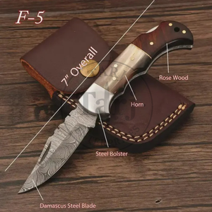 Top Selling Custom Handmade S35VN Camping Folding Pocket <b>Knife</b> Rosewood Horn Handle Drop Point OEM Design Back <b>Lock</b> 3-Year DIY - Product Image 5