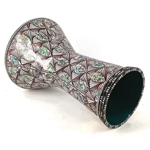 Darbuka Gawharet El Fan de 22 cm con Mosaico de Perlas Azules - Doumbek Egipcio Hecho a Mano - Product Image 2