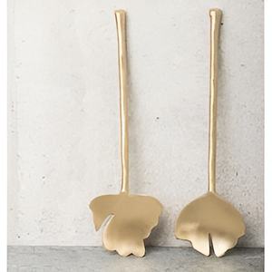 Cubiertos de metal elegantes recién llegados en nuevo estilo último servidor de ensalada conjunto en venta al por mayor Servidor de ensalada de acero inoxidable cuchara y tenedor - Product Image 1