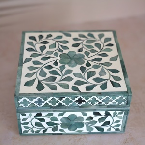 Boîte de rangement en bois avec logo personnalisé de luxe Organisateur de mini et petite incrustation d'os pour la vente en gros de bijoux artisanaux - Product Image 4