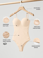 En gros Body sculptant personnalisé pour femmes grandes tailles, effet ventre plat et remonte-fesses, avec coussinets amovibles et entrejambe à boutons-pression