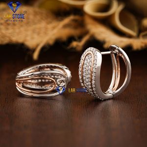 ต่างหูเม็ดกลมเพชรเม็ดกลม0.05 TDW ประกายเพชรสีเหลืองทองหินห้องปฏิบัติการ hpht/cvd - Product Image 3