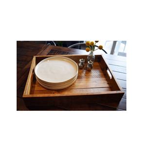 Plateau de service en bois naturel 100% fait à la main, qualité supérieure, fabricant artisanal pour la maison, plateau de service en bois de manguier avec poignée - Product Image 1