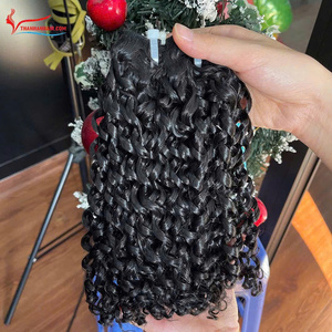 Extensions de cheveux vierges vietnamiens Remy en gros, trame de cheveux humains, double trame, boucles pixie - Product Image 1
