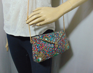New Collection Luxury Women's Evening Handbag Sparkling Stone Pattern Metal Mosaic <b>Clutch</b> Purse Indian Manufacturer <b>Wedding</b> - Product Image 6