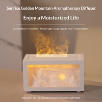 Humidificateur d'arômes à effet flamme de cheminée, diffuseur d'huiles essentielles, humidificateur aromatique de table à flamme de cheminée, brume 12 heures