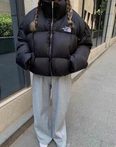 2024 Custom Lady Puffer Down Jacket Printed Puffy Short Crop Top Bubble <b>Coat</b> Winter Outdoor Wear - Product Image 6