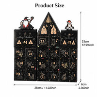 Maßgefertigter Schlossförmiger Weihnachts-Adventskalender im Buchstil aus Hartpappe mit Goldfolie OEM Mystery-Geschenkverpackung