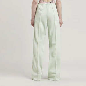 2025 vente en gros nouvelle couleur grande taille femmes coupe ajustée Style régulier vêtements d'hiver séchage rapide taille élastique toile Flare survêtement pantalon OEM - Product Image 4