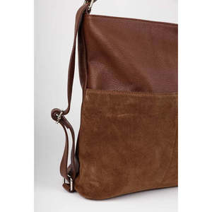 Borsa e Zaino Morbidi in Vera Pelle Scamosciata e Pelle Dollar - Made in Italy - Art. 25392 - Product Image 4