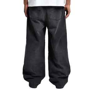 Pantalones Vaqueros de Hombre Estilo Urbano, Vintage, Deslavados, Casuales, Holgados, Unisex, de Mezclilla - Product Image 2