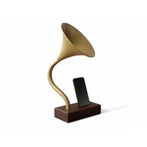 Le gramophone est une machine du temps déguisée en antiquité, faisant vibrer les écouteurs avec son phonographe en bois et en métal, nouvelle arrivée. - Product Image 6