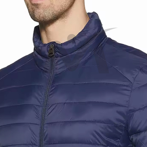 Chaqueta acolchada de diseño azul personalizada de Venta caliente de invierno para hombres Chaquetas acolchadas con capucha de abrigo personalizadas de fábrica OEM para hombres - Product Image 4