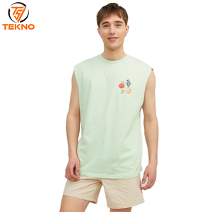 Venta al por mayor 100% algodón sin mangas de los hombres de fitness camiseta sin mangas en blanco sólido chaleco último para gimnasio entrenamiento camisa de impresión digital - Product Image 1