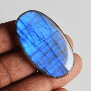 Cabujón Azul Liso de Forma Ovalada 44x25x7 MM, Precio de Fábrica, Cabujón de Cristal Curativo al por Mayor, Piedra Preciosa Suelta - Product Image 3