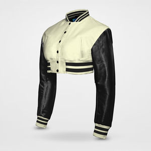 Vestes universitaires courtes pour femmes personnalisées 2026 avec doublure en laine, rembourrage en coton, nouveau style, vestes universitaires courtes, logo personnalisé, service OEM - Product Image 4