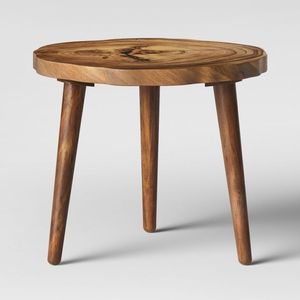 Handcrafted solid <b>wood</b> side <b>table</b> for living room with <b>rustic</b> farmhouse design for modern and traditional home interiors - Product Image 6