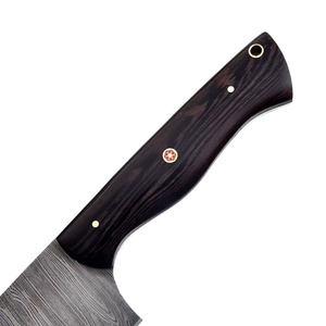 Couteau de chef professionnel en gros B2B, lame en acier Damas, forgé à la main, haute dureté, ambidextre, gravure personnalisée, cuir - Product Image 5