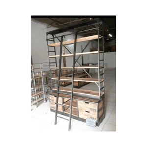 Antiguo personalizado madera maciza muebles industriales hierro madera escalera estantería ecológica al aire libre sala de estar al por mayor a granel - Product Image 4