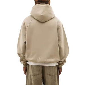 High Quality Fleece Cotton Heavyweight 400gsm <b>Hoodie</b> Unisex Custom Oversized <b>Green</b> Cropped Hoodies <b>Men</b> - Product Image 4