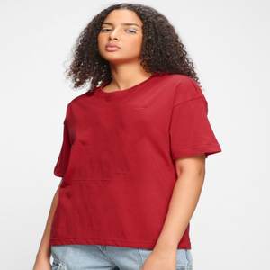 Camiseta Extra Grande Personalizada para Mujer, Manga Caída, Holgada, de Algodón, Cuello Redondo, Manga Corta, Logotipo, Tejido de Lona, Informal, Antibolitas - Product Image 1