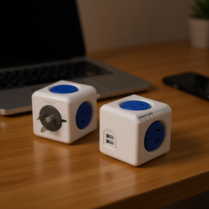 Adaptateur mural universel PowerCube 10A multifonctionnel avec 4 prises US/AU et 2 ports de charge USB - Product Image 3