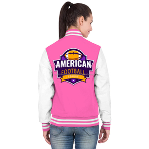 Chaqueta Varsity de Algodón Personalizada para Mujer, Chaqueta Letterman de Primera Calidad con Forro Polar y Bordado Estilo Streetwear - Product Image 4