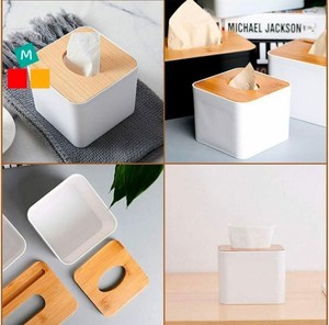 <b>Wooden</b> Square Shape <b>Small</b> <b>Wooden</b> Cover Plastic Tissue <b>Box</b> Holder Paper Napkin Holder Case Tissue Holder Dispenser Organiz - Product Image 3