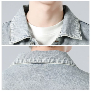 Chaqueta de camionero de mezclilla de manga larga para hombre más vendida 100% algodón Casual Western Coat Regular Fit Winter Tops Diseño clásico - Product Image 4