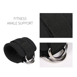 Vente chaude, sangles de cheville de haute qualité pour l'entraînement, en matériau PU, sangles de cheville pour la salle de sport avec machines à câbles, logo personnalisé possible - Product Image 3