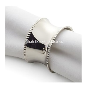 Servilleteros martillados de latón de forma redonda, servilleteros de Metal para bodas, cenas, fiestas, Decoración de mesa almacenada - Product Image 6