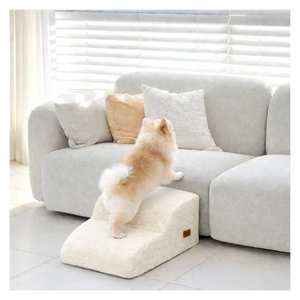 [AllmioPet] Premium Cloud Fabric Pet Stair 2 <b>Steps</b> Ivory Lightweight Support <b>Steps</b> <b>for</b> Puppies Senior Cats Indoor - Product Image 3